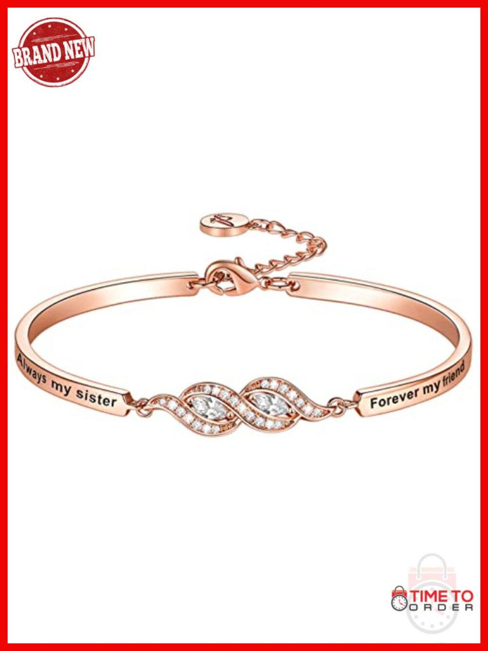 Sister Bangle Bracelet Engraved Friendship Jewelry Gift for Women Birthday